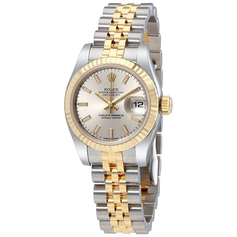 rolex datejust lady silver gold|rolex datejust 26mm ladies price.